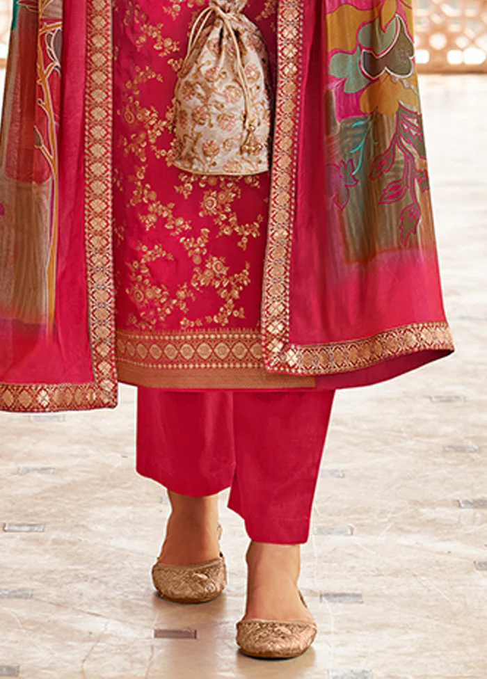 3 Pc Purple Silk Suit Set - Image 3