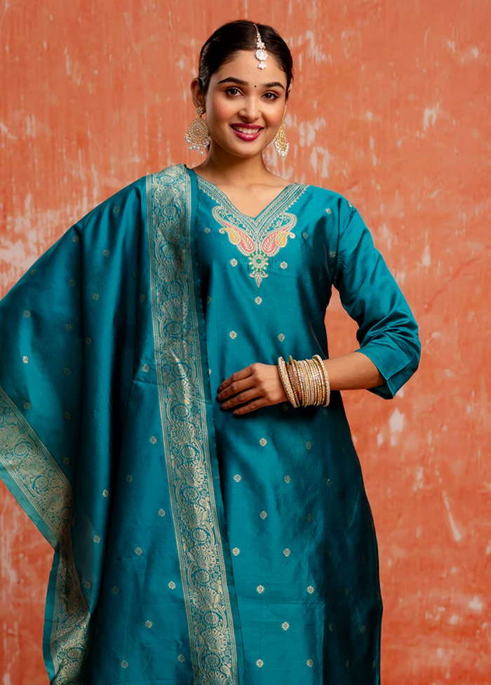 3 Pc Rama Readymade Cotton Dupatta Suit Set - Image 2