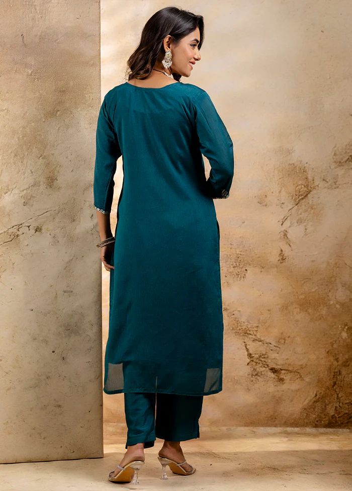 3 Pc Rama Readymade Silk Dupatta Suit Set - Image 3