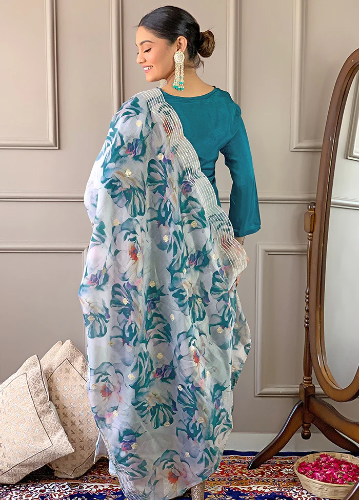 3 Pc Rama Readymade Viscose Dupatta Suit Set - Image 2