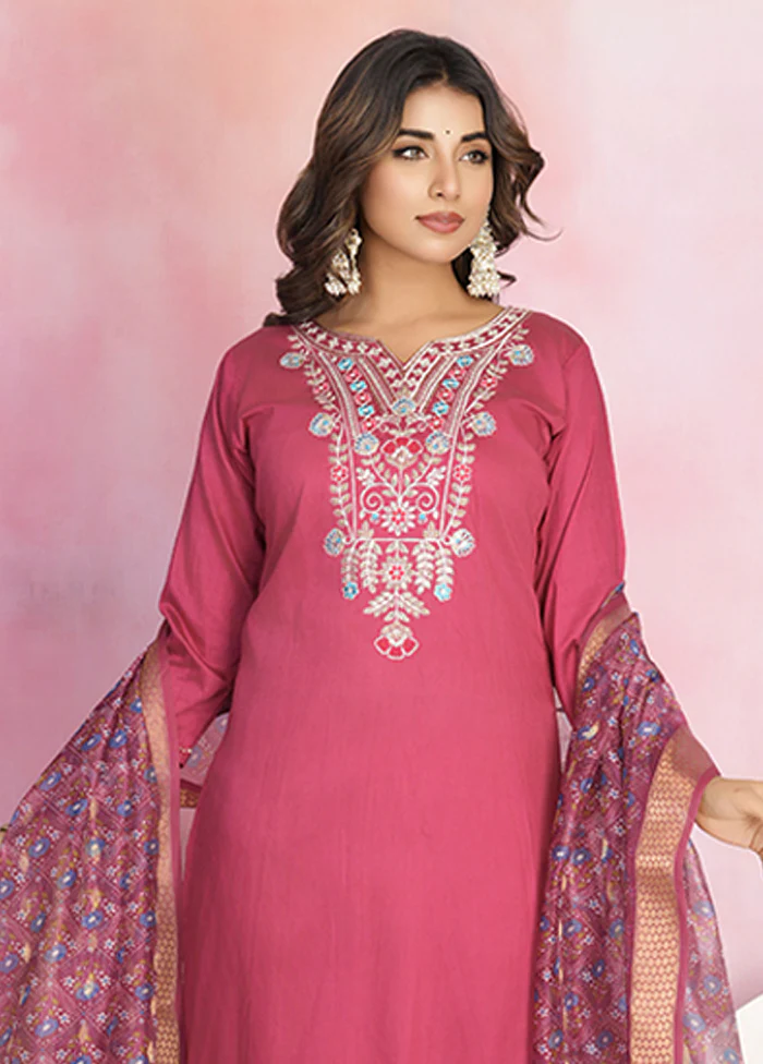 3 Pc Red Silk Suit Set - Image 2