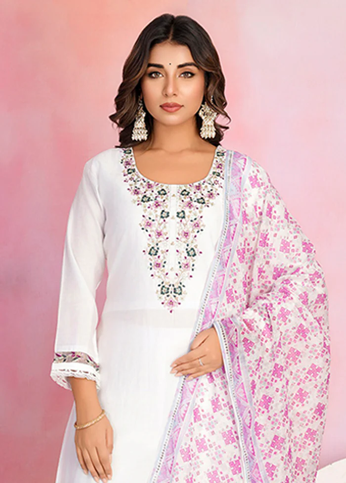 3 Pc White Silk Suit Set - Image 2
