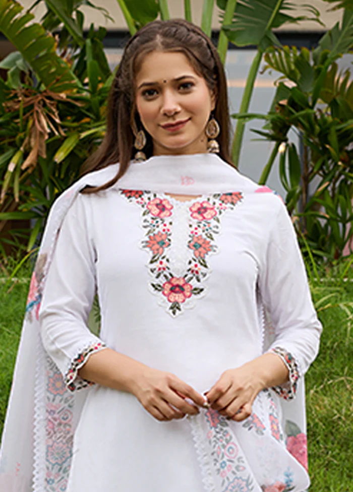 3 Pc White Silk Suit Set - Image 2