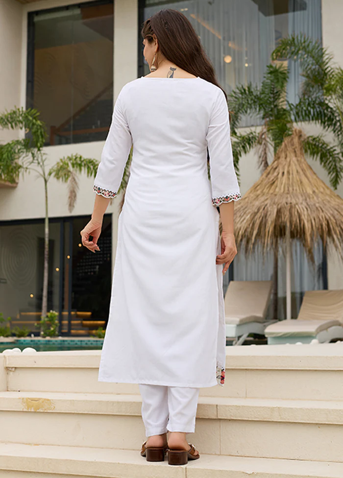 3 Pc White Silk Suit Set - Image 3