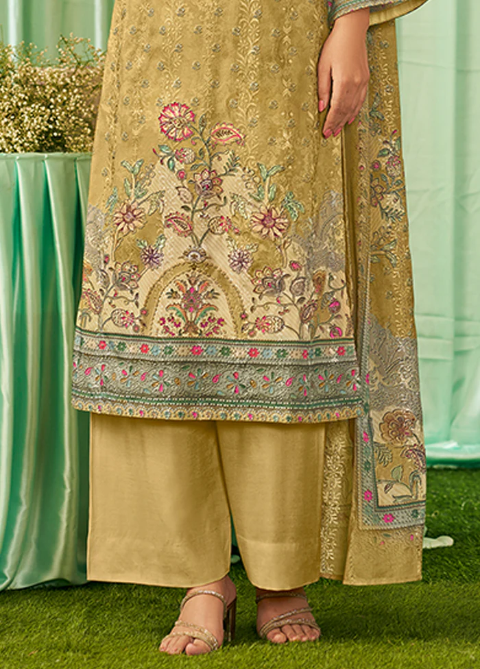 3 Pc Yellow Cotton Suit Set - Image 3