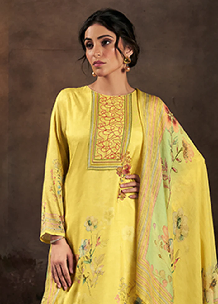 3 Pc Yellow Silk Suit Set - Image 2