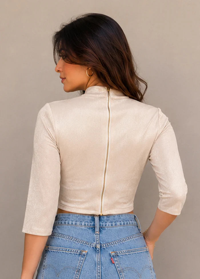 Beige Designer Designer Blouse - Image 2