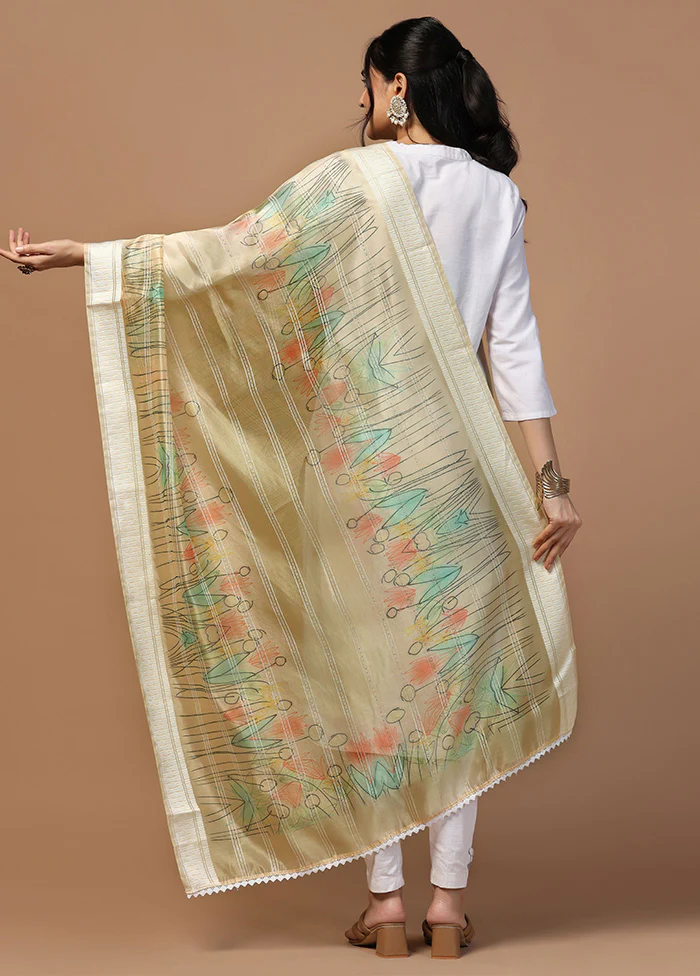 Beige Organza Dupatta - Image 2