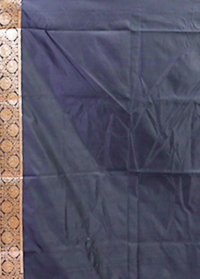 Black Banarasi Silk Saree With Blouse Piece - Image 5