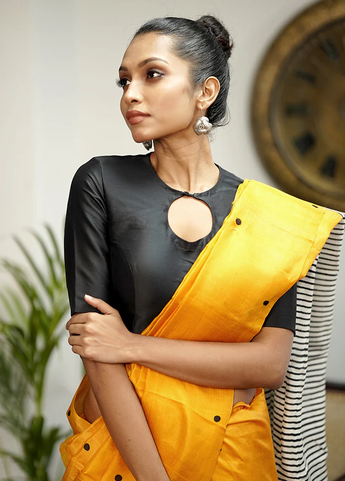Black Blended Silk Designer Blouse - Image 3