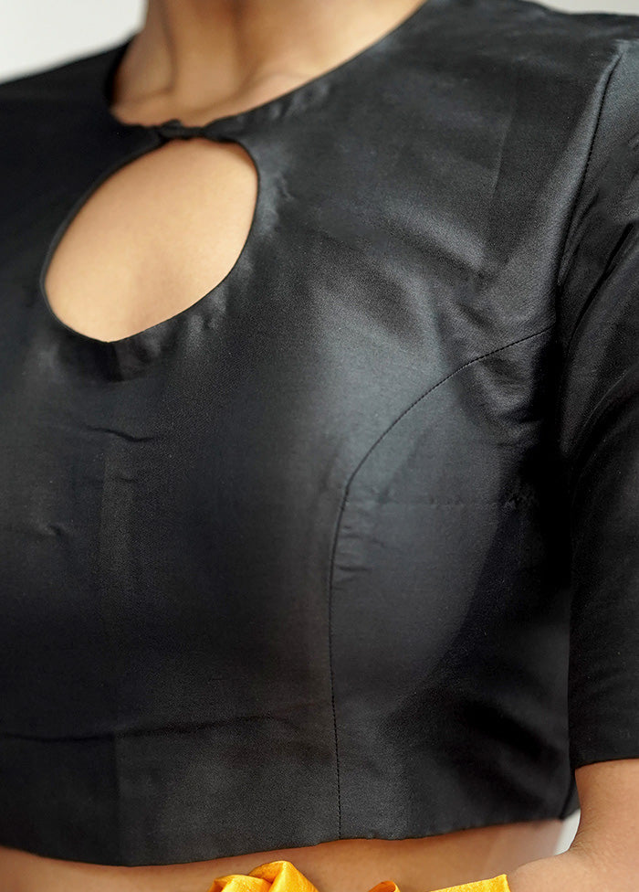 Black Blended Silk Designer Blouse - Image 4