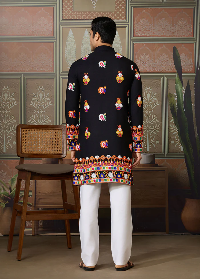 Black Cotton Kurta - Image 3