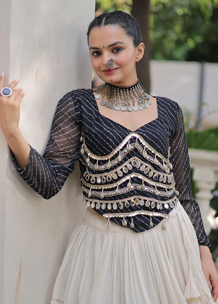 Black Cotton Lehenga Set - Image 2