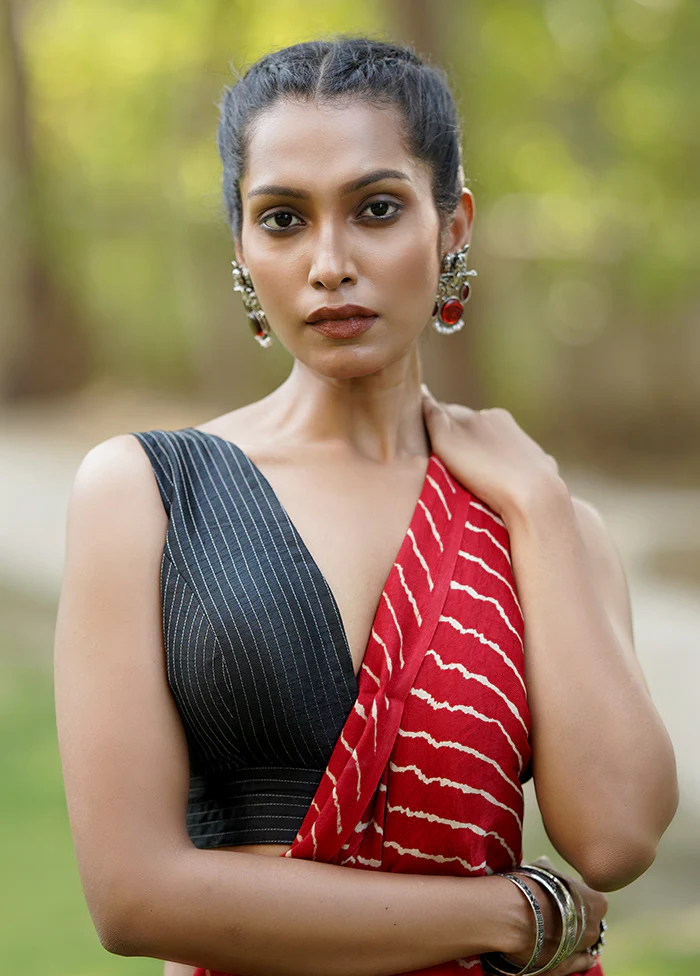 Black Dupion Silk Designer Blouse - Image 4