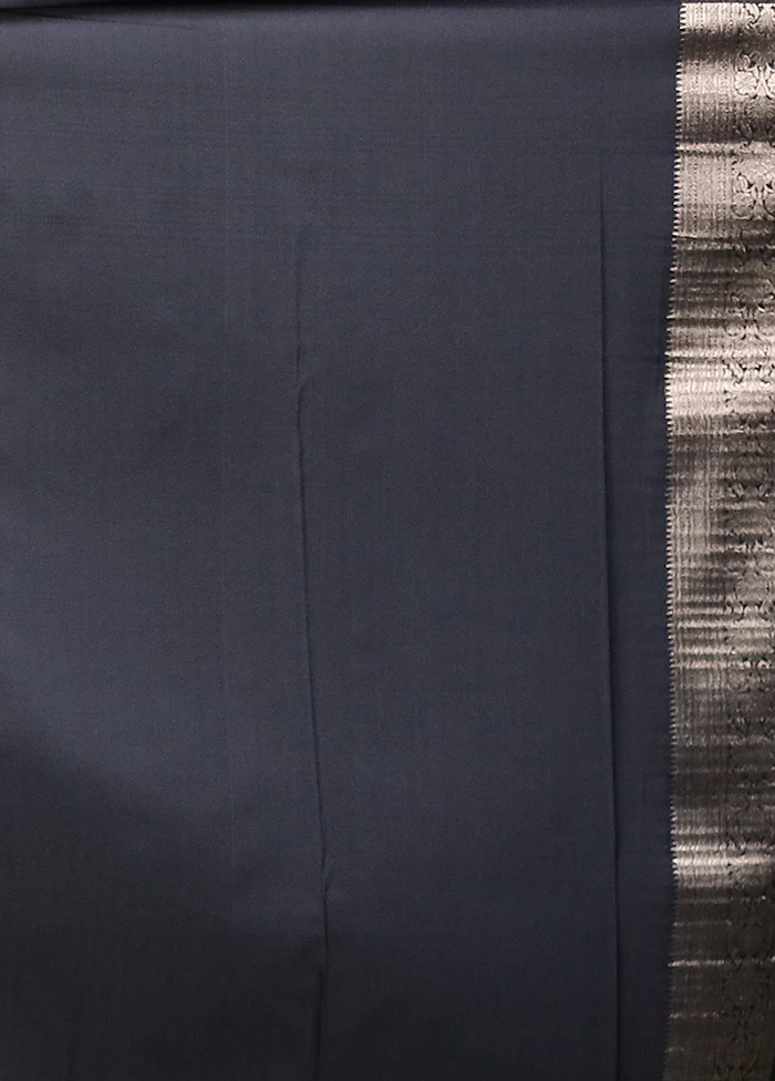 Black Dupion Silk Saree With Blouse Piece - Image 5