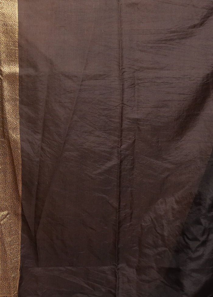 Black Dupion Silk Saree With Blouse Piece - Image 5