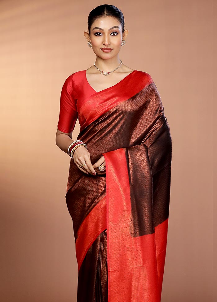 Black Dupion Silk Saree With Blouse Piece