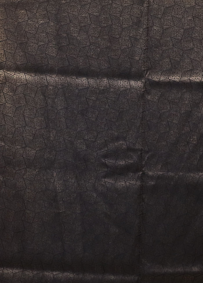 Black Dupion Silk Saree With Blouse Piece - Image 5