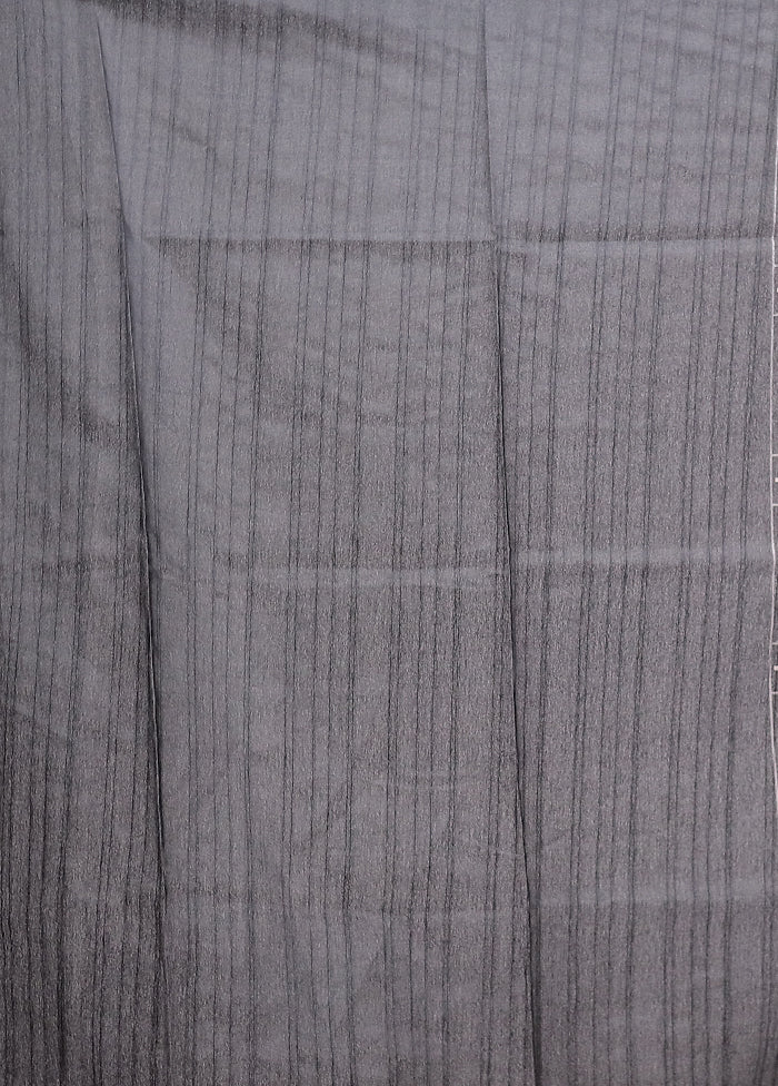 Black Dupion Silk Saree With Blouse Piece - Image 5