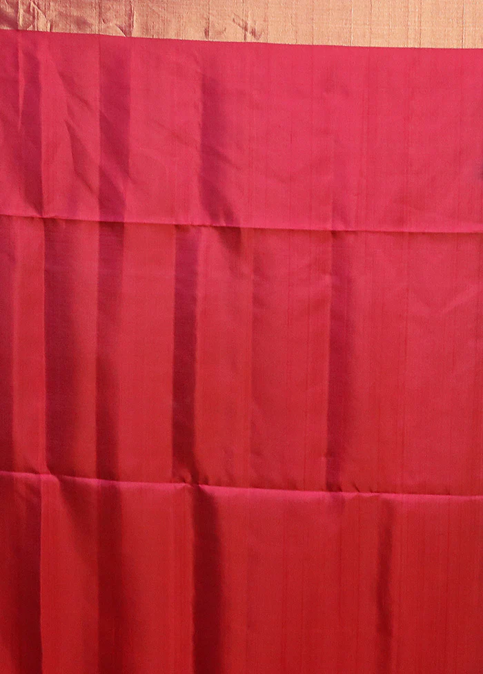Black Handloom Kanchipuram Pure Silk Saree With Blouse Piece - Image 5