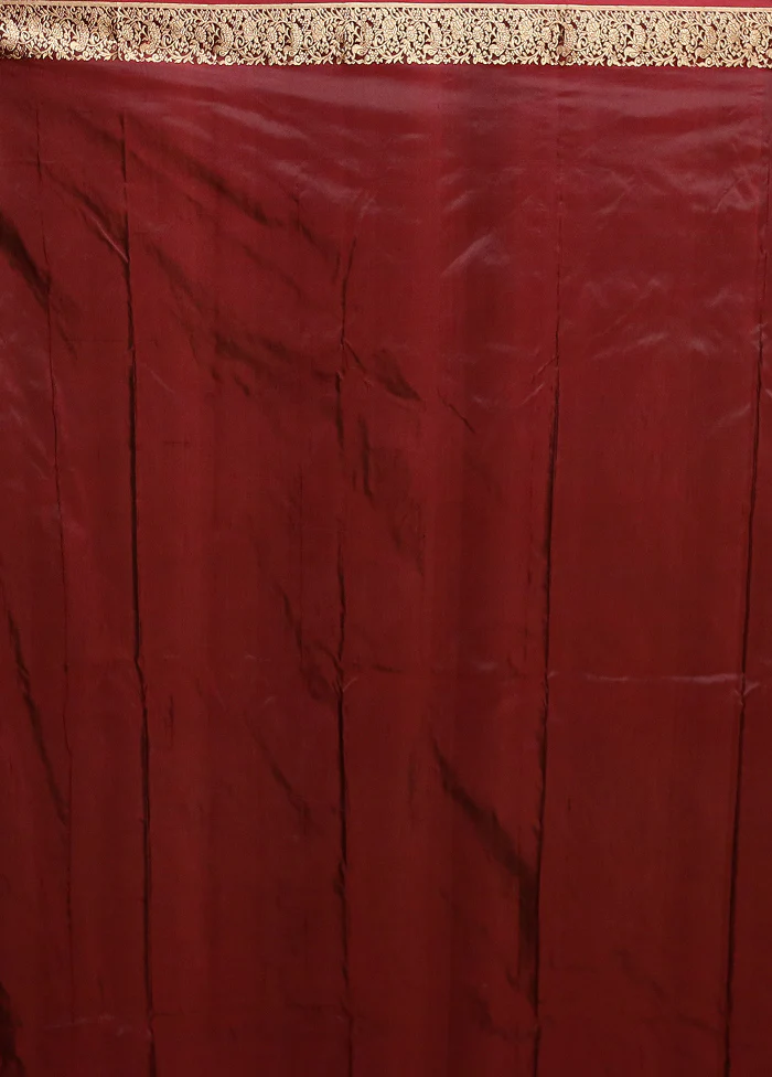 Black Handloom Kanchipuram Pure Silk Saree With Blouse Piece - Image 5