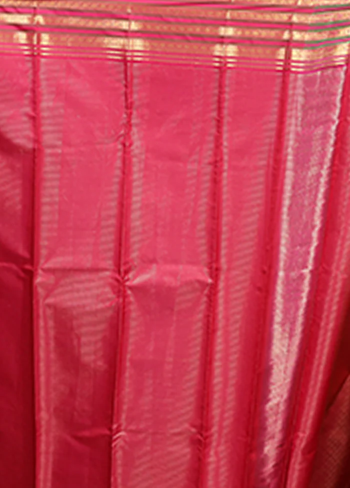 Black Handloom Kanjivaram Pure Silk Saree With Blouse Piece - Image 5