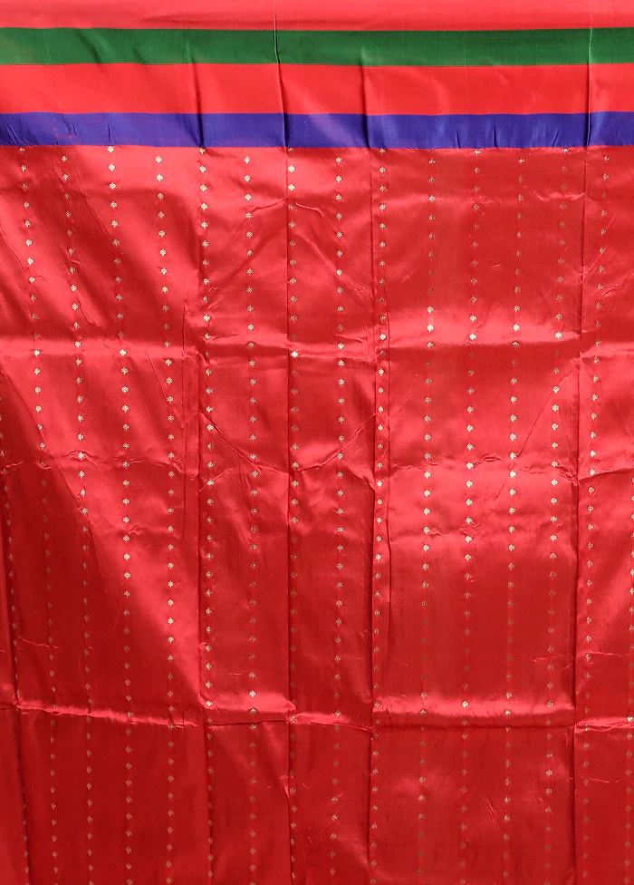 Black Handloom Katan Pure Silk Saree With Blouse Piece - Image 5