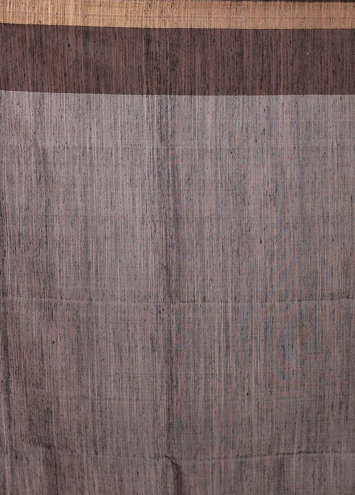 Black Handloom Matka Pure Silk Saree With Blouse Piece - Image 5