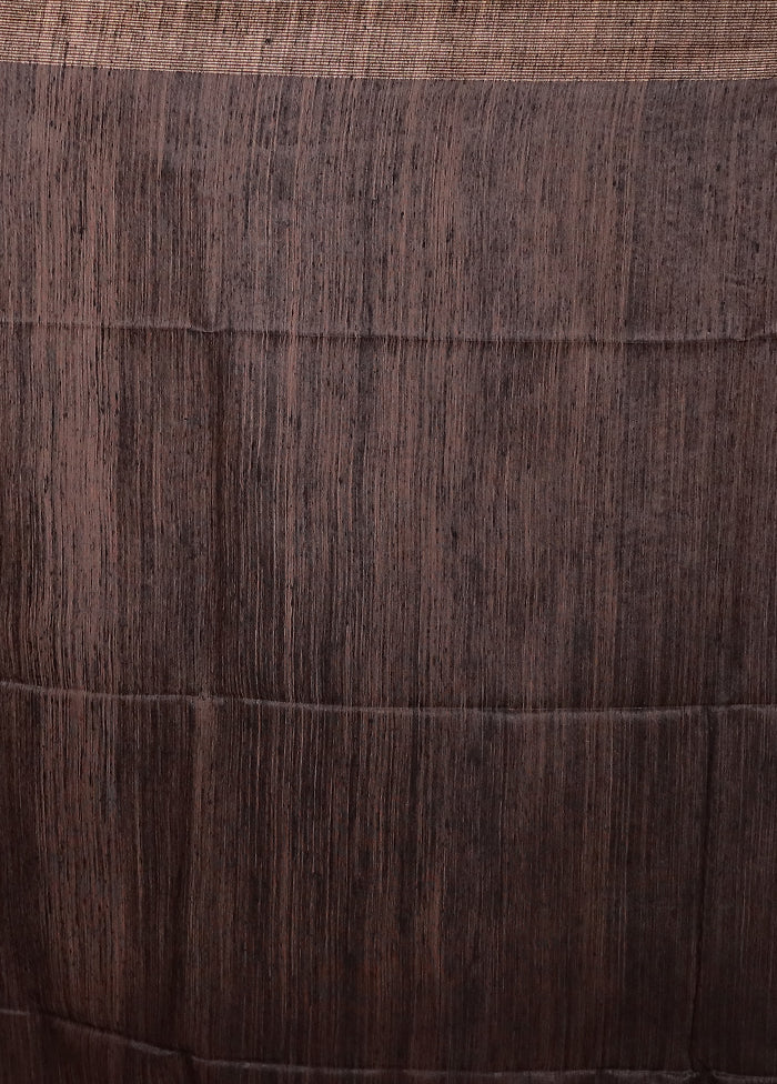 Black Handloom Matka Pure Silk Saree With Blouse Piece - Image 5