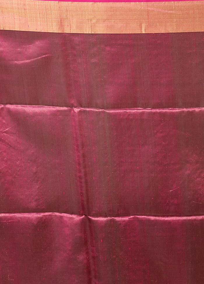 Black Handloom Matka Pure Silk Saree With Blouse Piece - Image 5