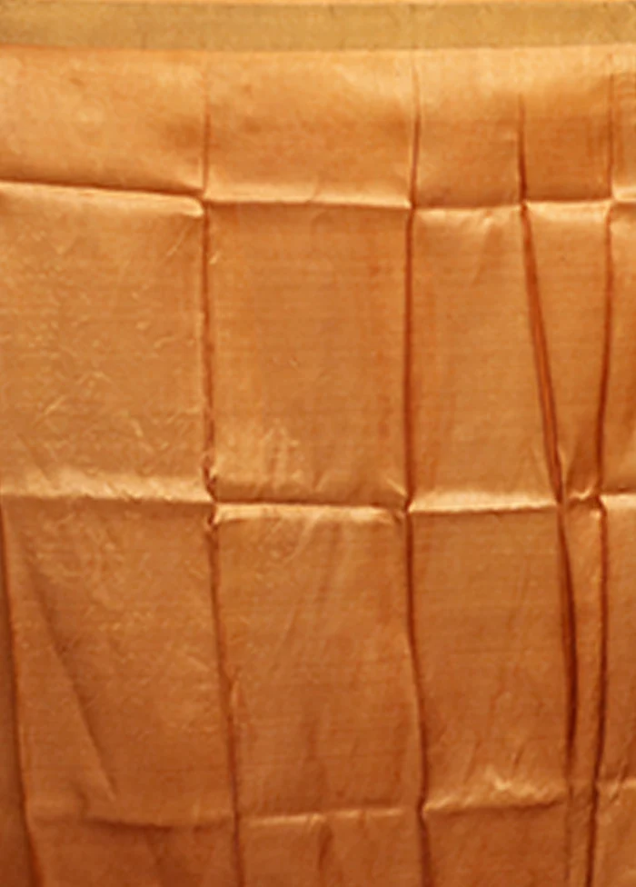 Black Handloom Tussar Pure Silk Saree With Blouse Piece - Image 5