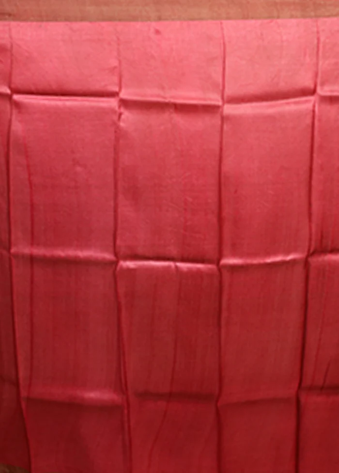 Black Handloom Tussar Pure Silk Saree With Blouse Piece - Image 5