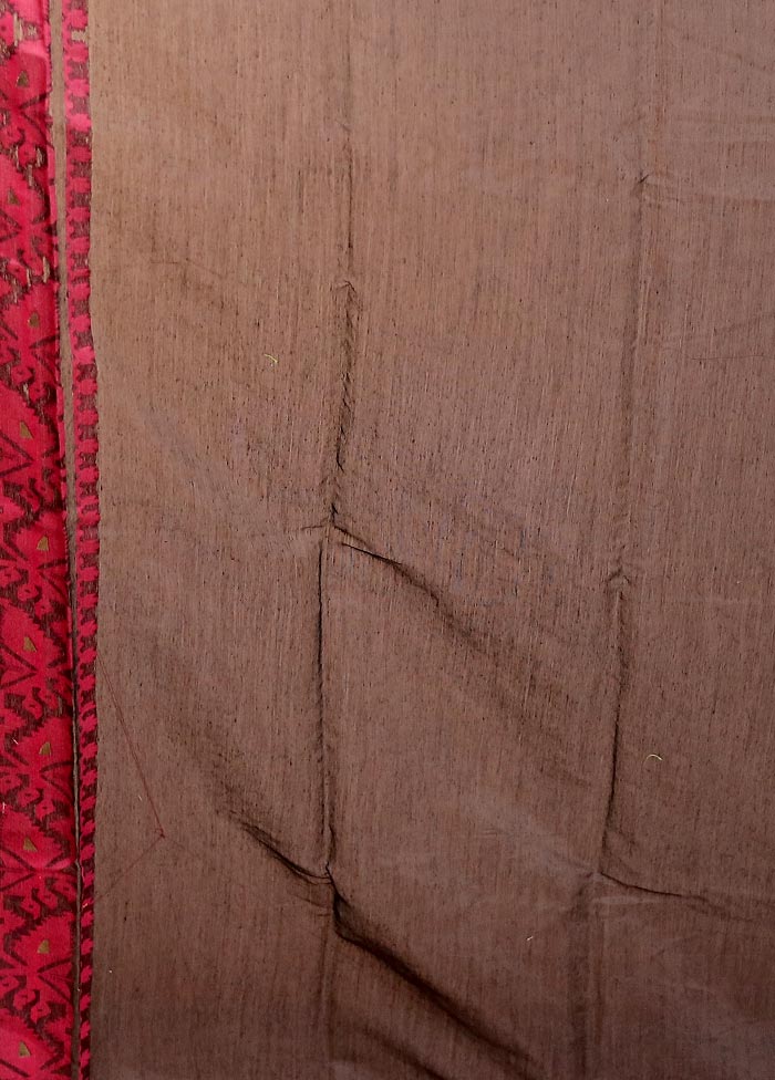Black Tant Jamdani Saree Without Blouse Piece - Image 5