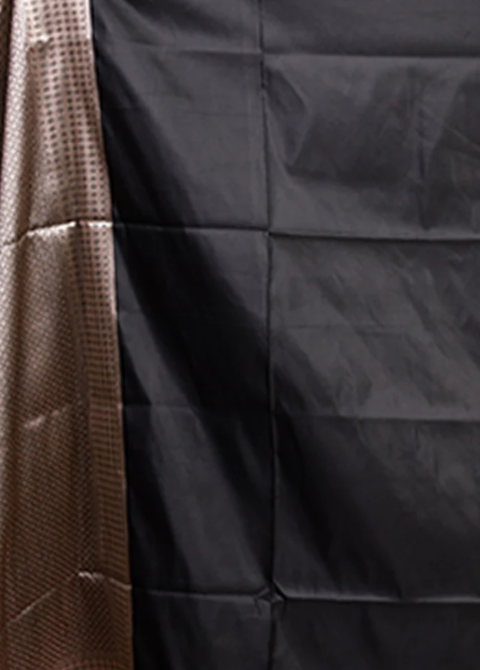 Black Katan Silk Saree With Blouse Piece - Image 5