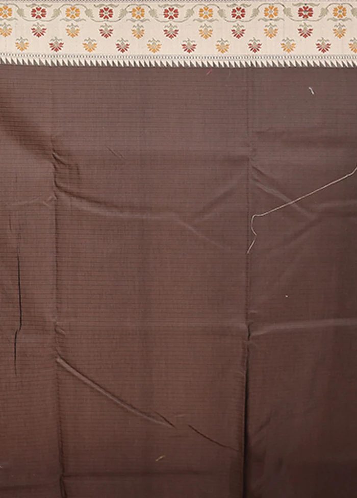 Black Kora Silk Saree With Blouse Piece - Image 5