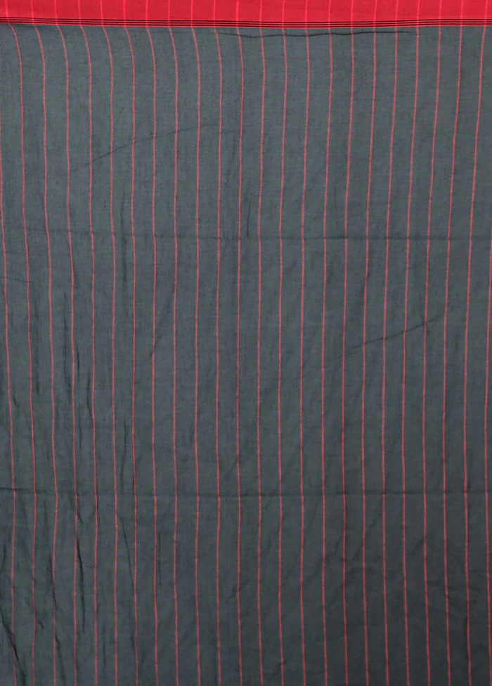 Black Matka Silk Saree With Blouse Piece - Image 5