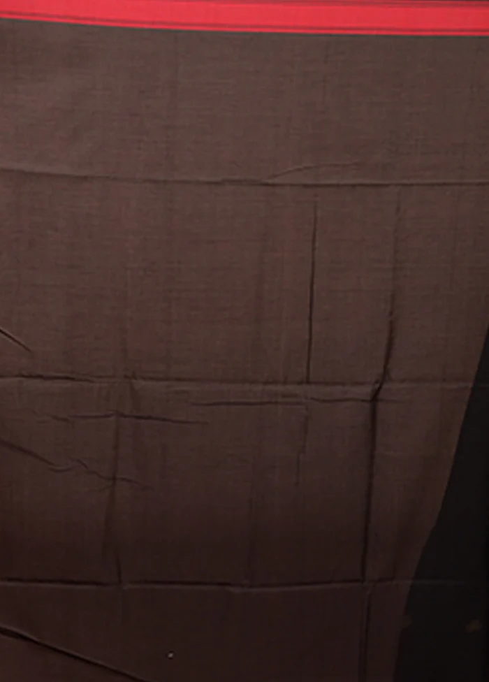 Black Matka Silk Saree With Blouse Piece - Image 5