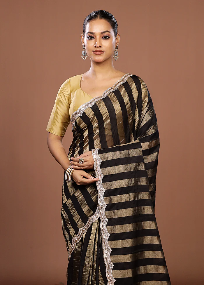 Black Organza Saree With Blouse Piece