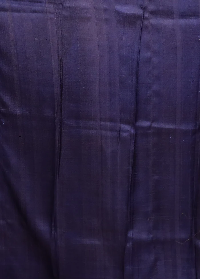 Black Printed Silk Saree Without Blouse Piece - Image 5