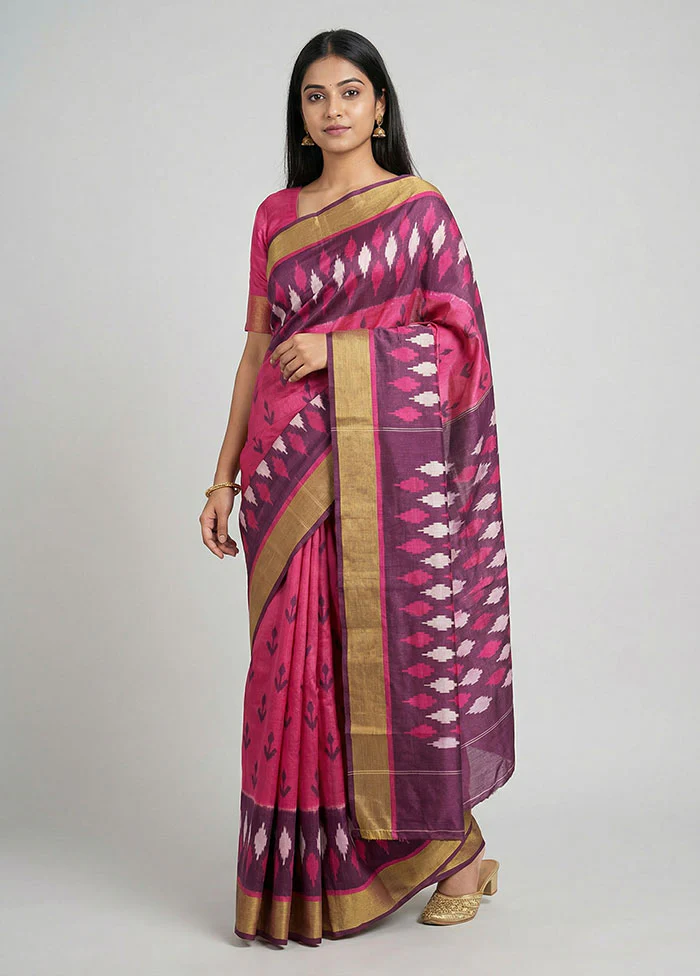 Black Printed Silk Saree Without Blouse Piece