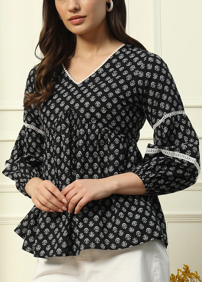 Black Readymade Cotton Short Top - Image 3