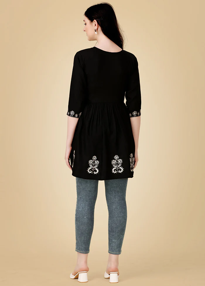 Black Readymade Viscose Top - Image 2