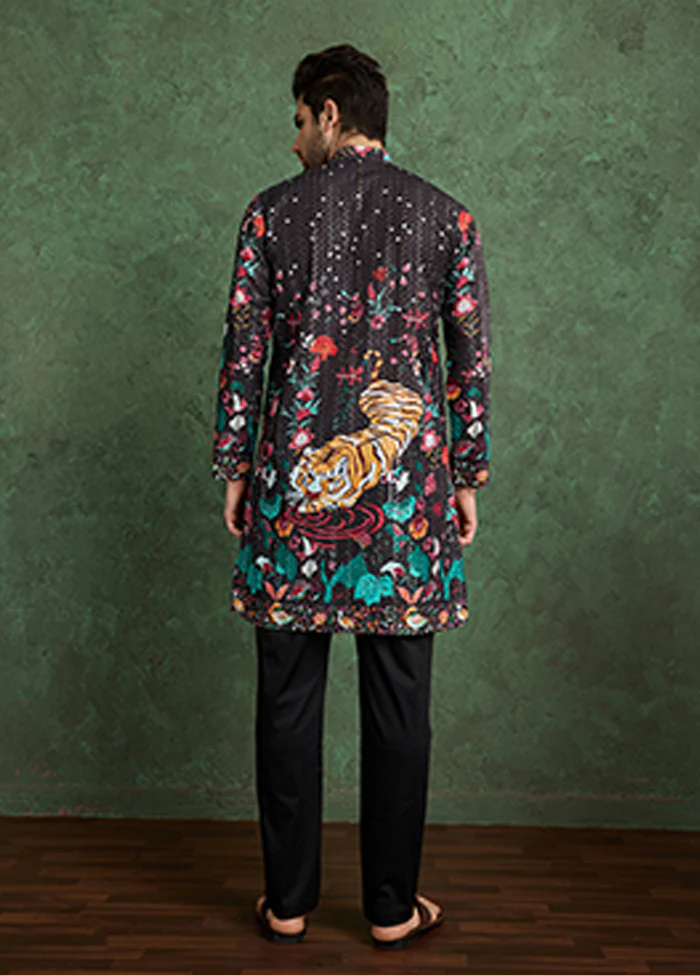 Black Silk Kurta - Image 3