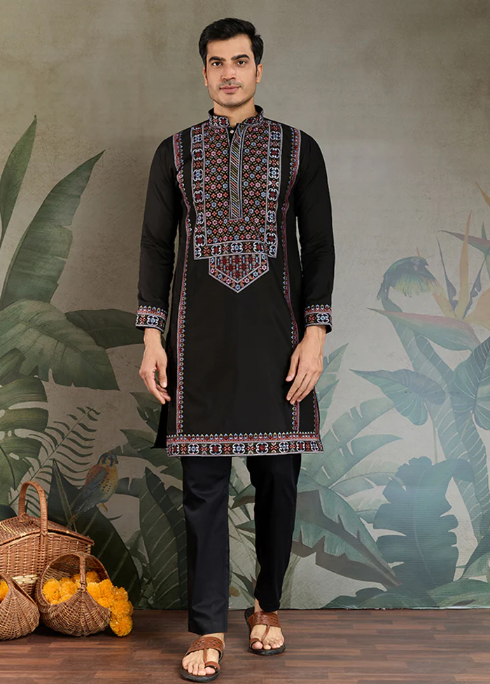 Black Silk Kurta