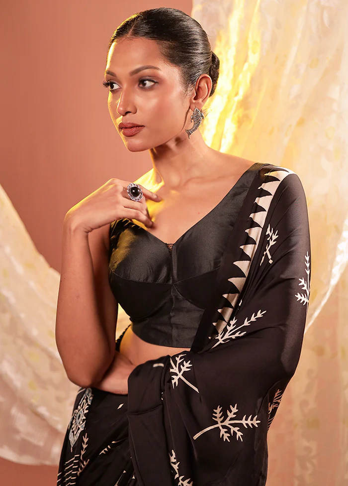 Black Sweetheart Neck Designer Blouse - Image 3