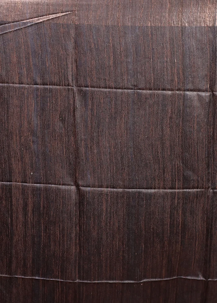 Black Tussar Silk Saree With Blouse Piece - Image 5