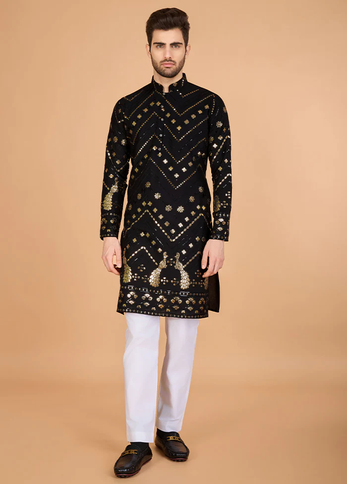 Black Viscose Kurta