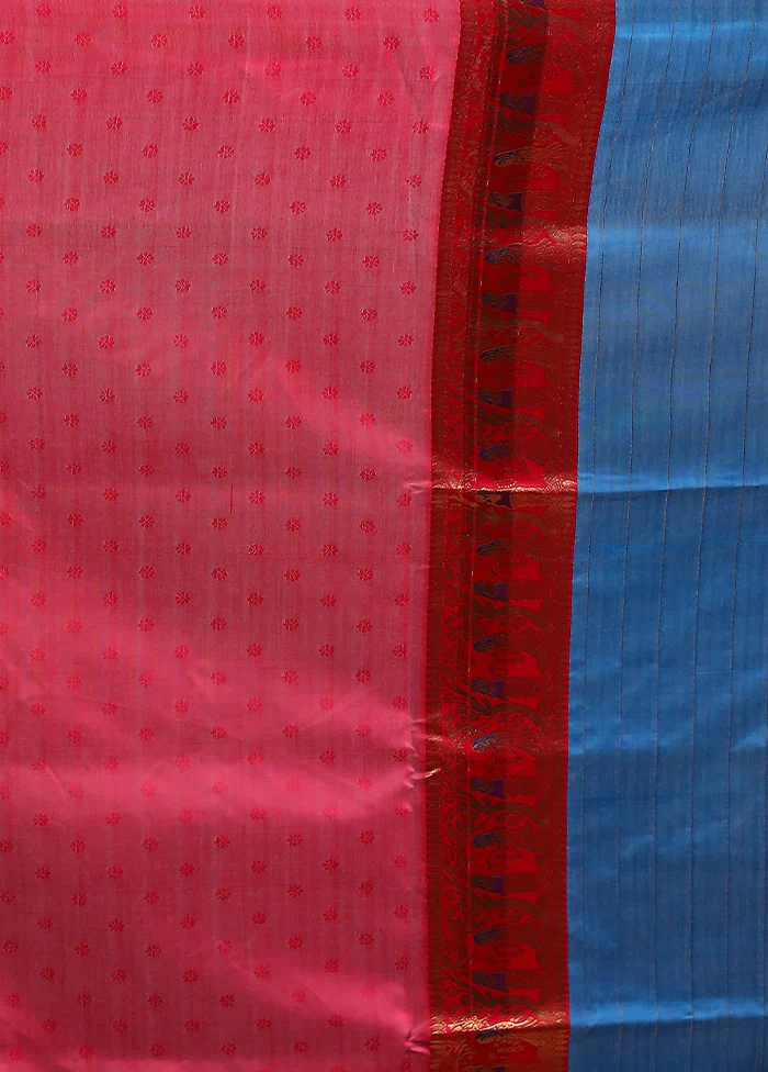 Blue Baluchari Silk Saree With Blouse Piece - Image 5