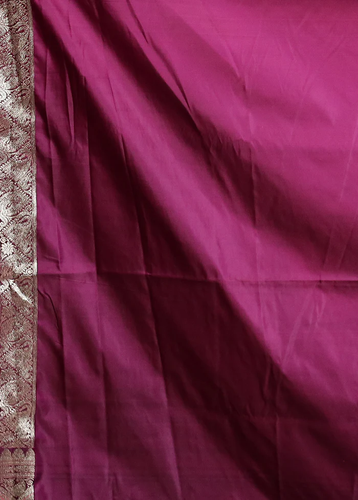 Blue Banarasi Silk Saree With Blouse Piece - Image 5