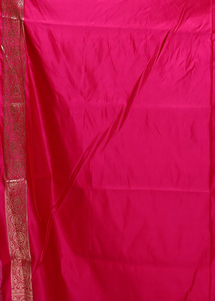 Blue Banarasi Silk Saree With Blouse Piece - Image 5